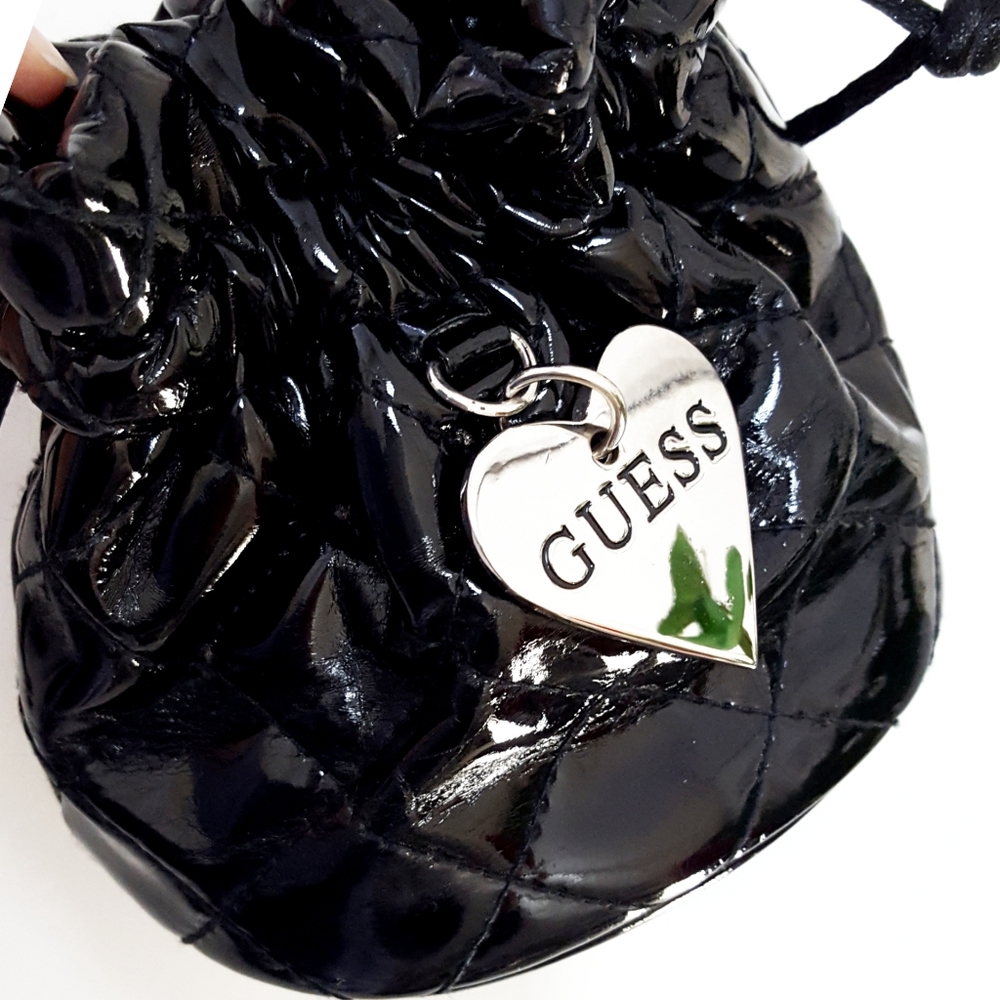 Guess 🎀Black Patent Jewellery/ Watch Pouch Charm Gift Bag